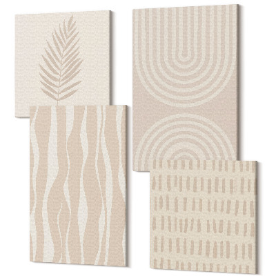 Négy részes vászonkép Bézs árnyalatú minták növényi motívumokkal