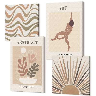 Négy részes vászonkép szett Matisse boho absztrakt formák és minták