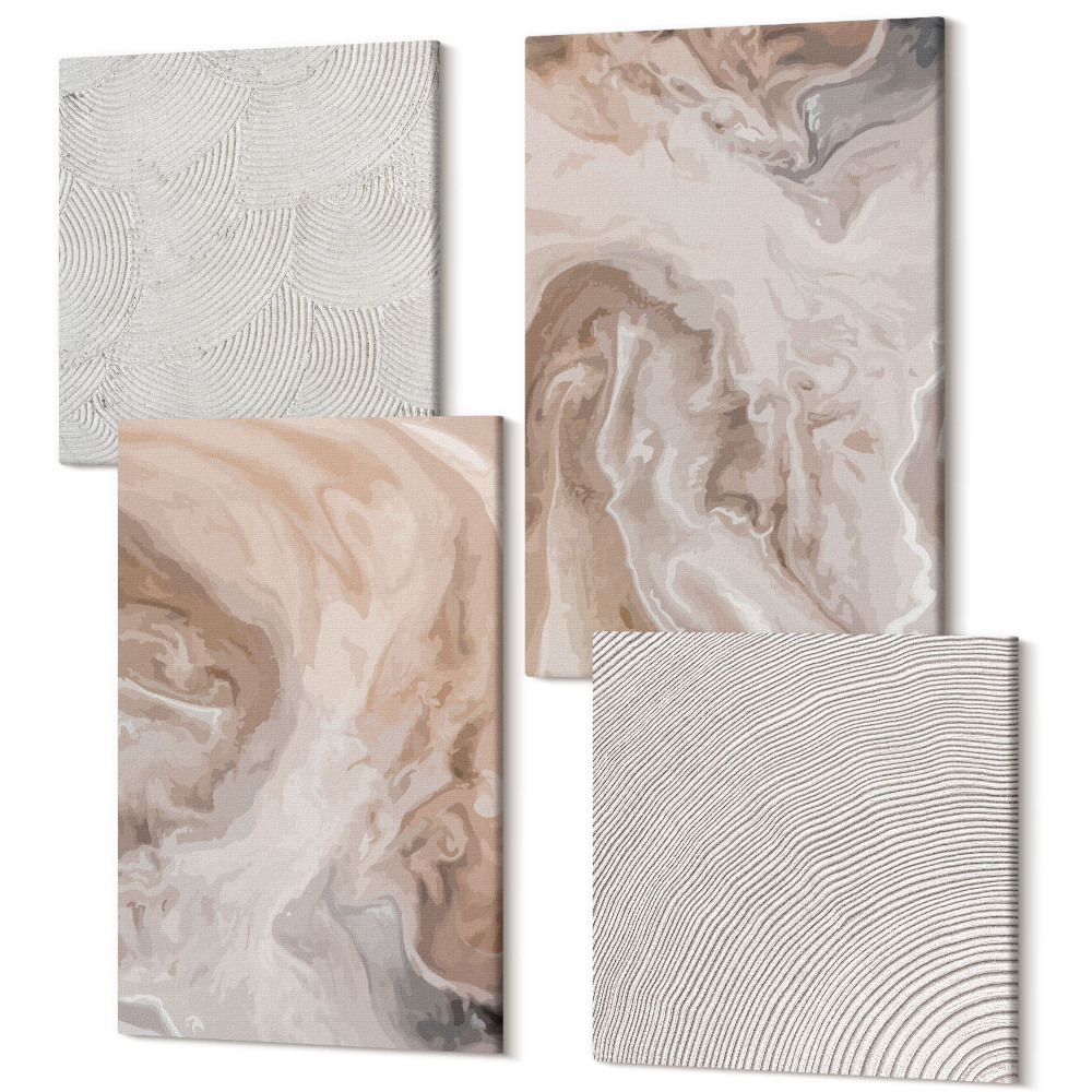 Négy részes vászonkép Márvány absztrakt minták kő textúrák