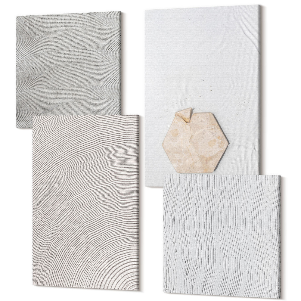 Négy részes vászonkép Könnyű textúrák a homokon, finom boho stílus