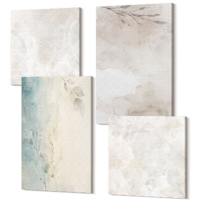 Négy részes vászonkép szett Finom akvarell festői textúra