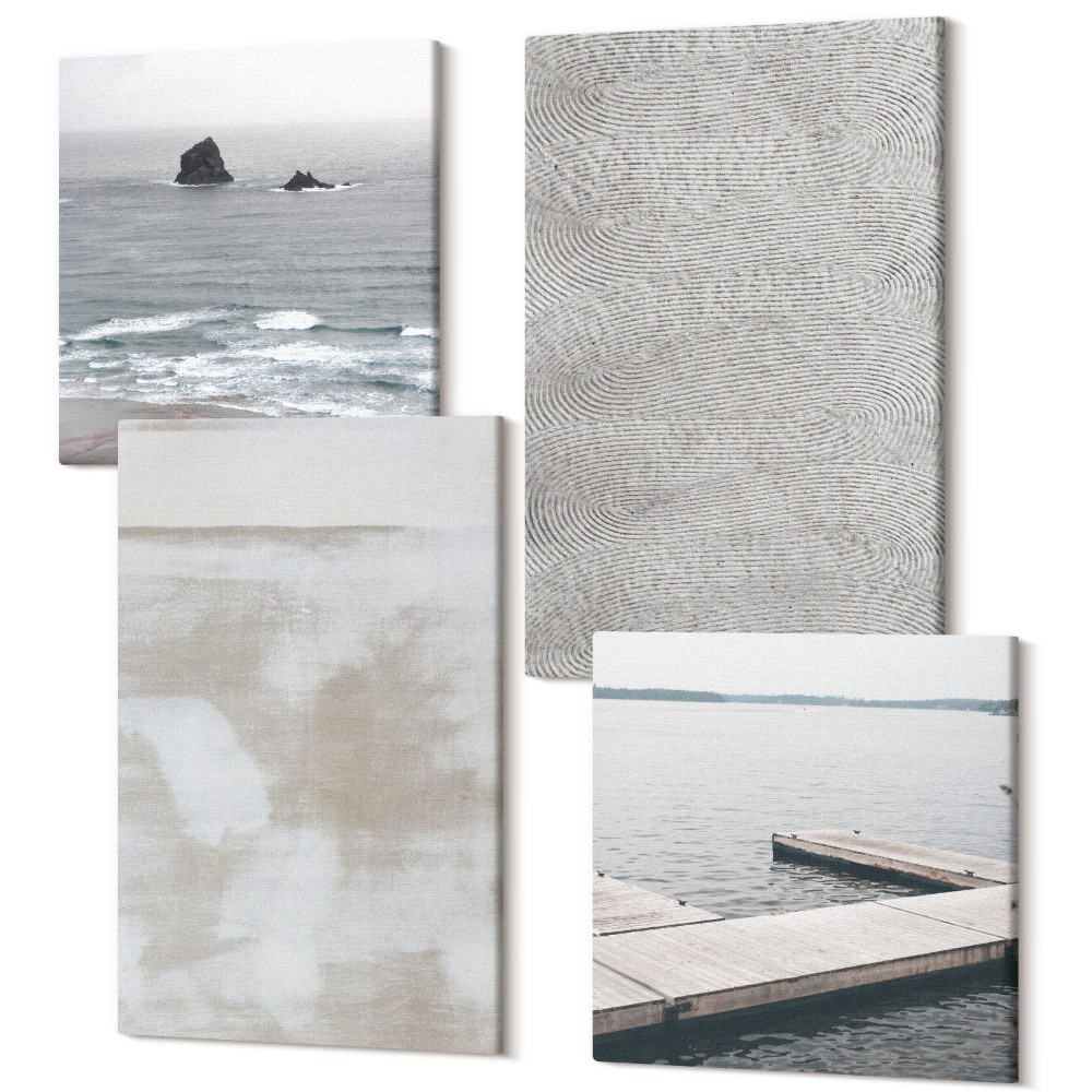 Négy részes vászonkép szett Absztrakció a tervezésben, modern festési textúrák