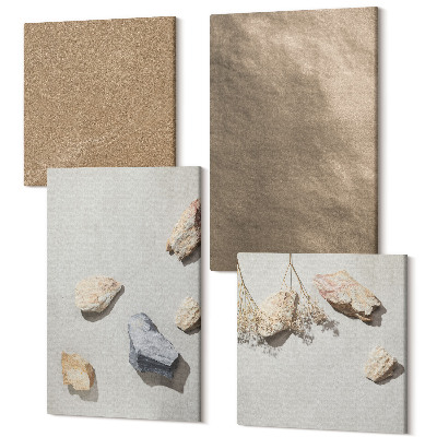 Négy részes vászonkép Strandkövek természetes szerkezetek