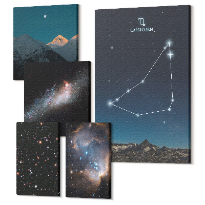 Öt részes vászonkép Kozmikus tájak és csillagképek modern stílusban