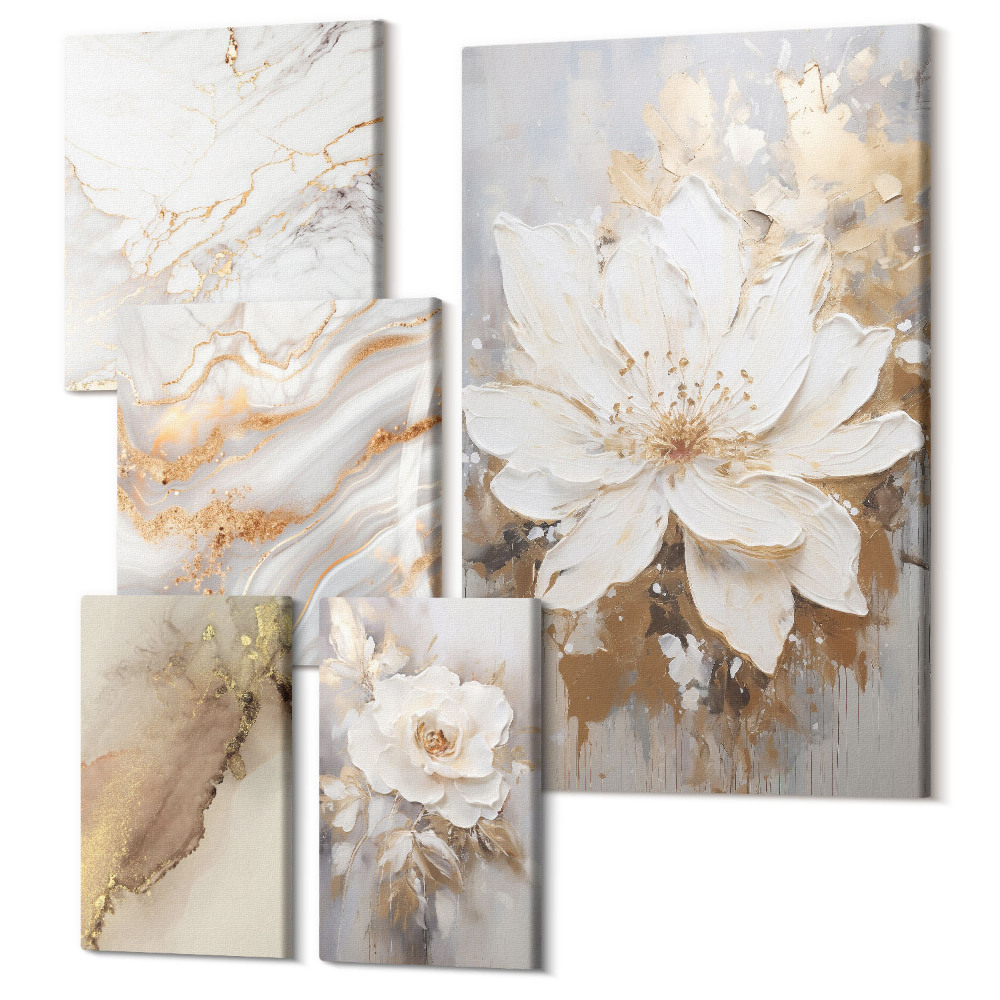 Öt részes vászonkép Virágkompozíciók elegáns, modern stílusban