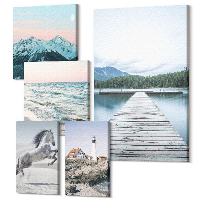 Öt részes vászonkép szett Természet és tájak harmonikus díszletben