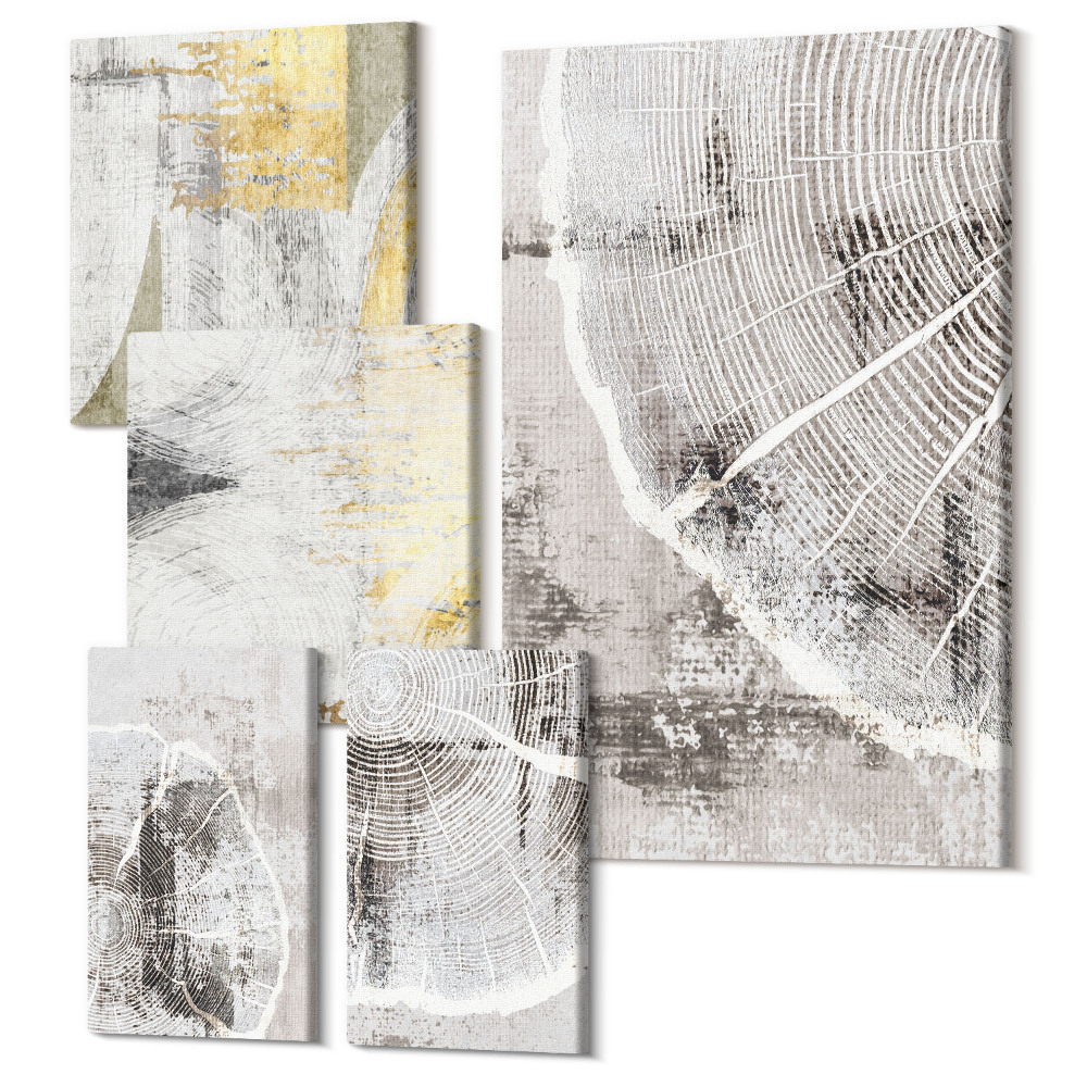 Öt részes vászonkép Absztrakt minták és textúrák semleges árnyalatokban