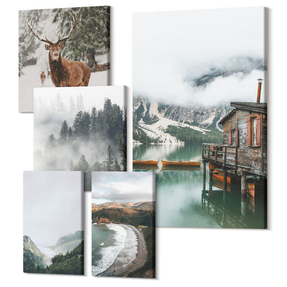 Öt részes vászonkép Természet és élővilág hegyi tájakon