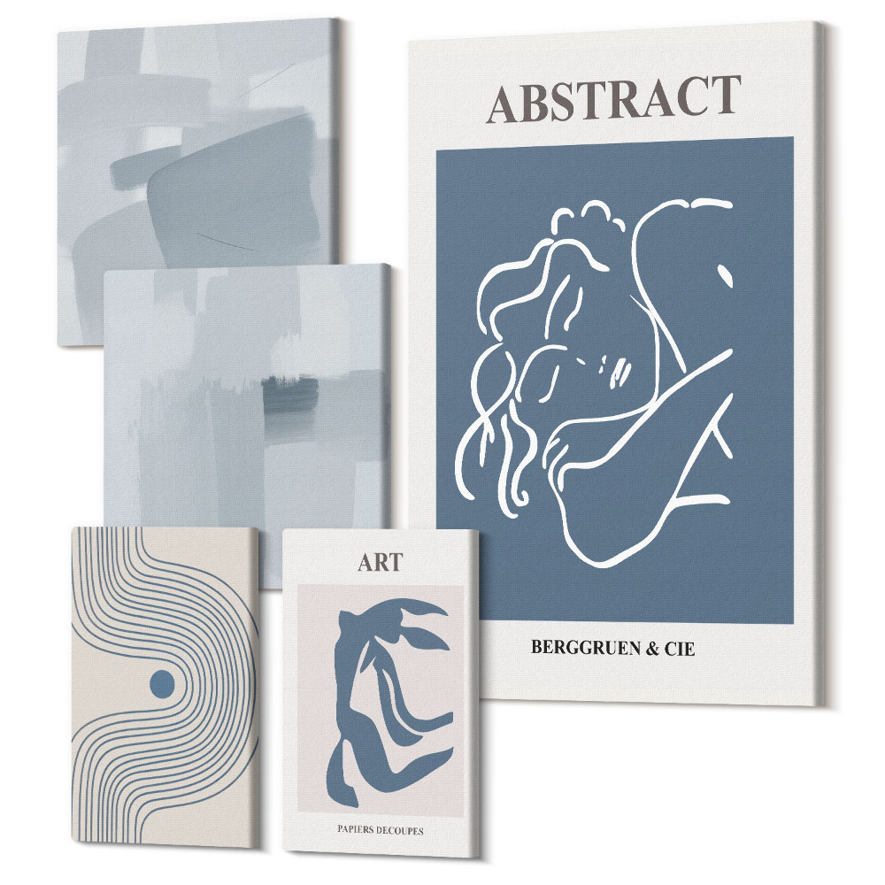 Vászonkép ötrészes Stílusos absztrakciók és minimalista művészi kompozíciók