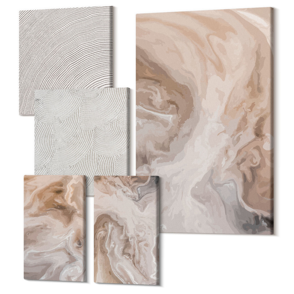 Öt részes vászonkép Márvány absztrakt minták kő textúrák