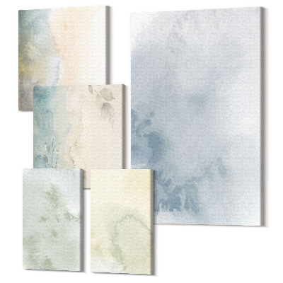 Öt részes vászonkép Pasztell akvarell festékek vászon textúrára