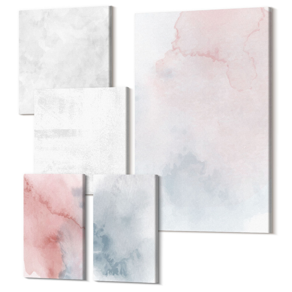 Vászonkép ötrészes Pasztell akvarellek vászon színes textúrák