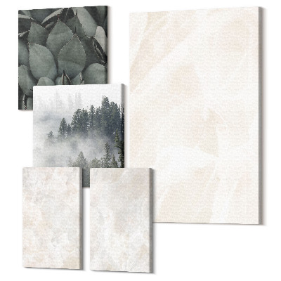 Öt részes vászonkép szett Kő pasztell szerkezetek fehér márványból