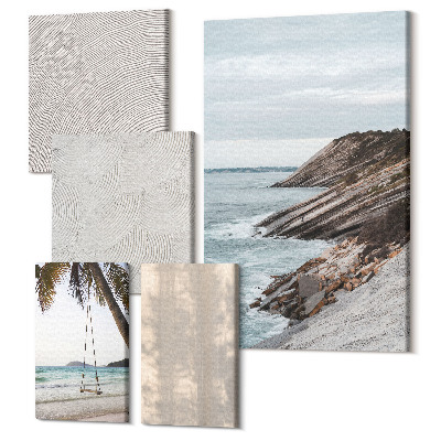 Öt részes vászonkép Nyári homok és tengerparti kilátás nyári tájak
