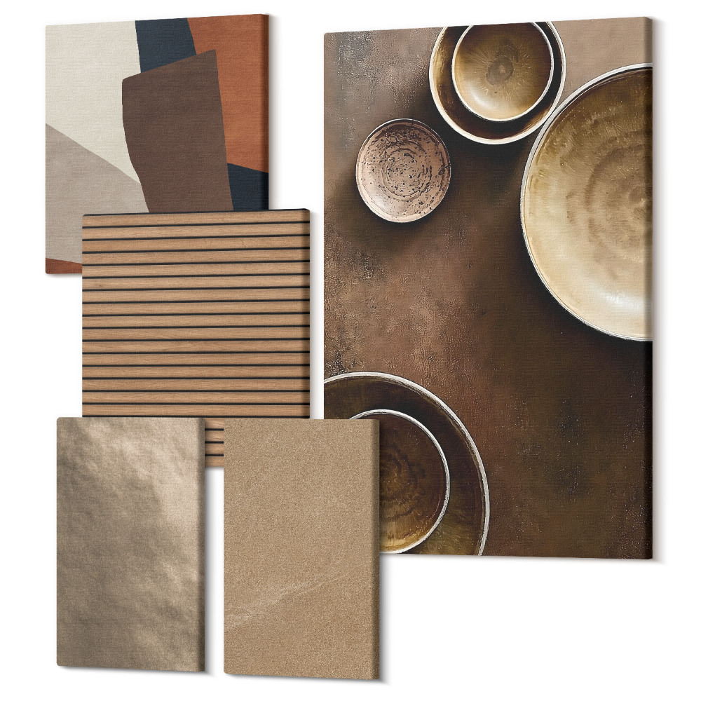 Vászonkép ötrészes A kő szerkezetek modern minimalista stílusban