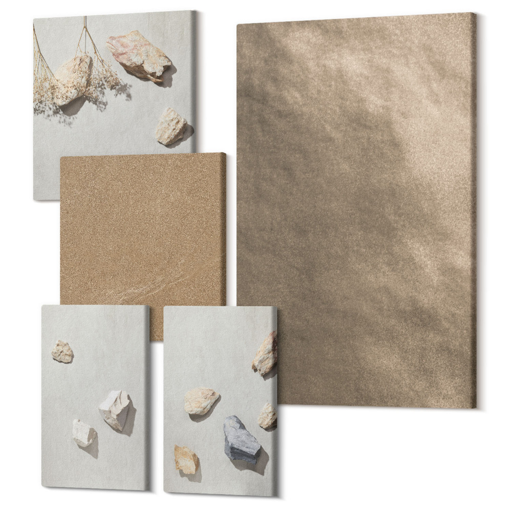 Vászonkép ötrészes Strandkövek természetes szerkezetek