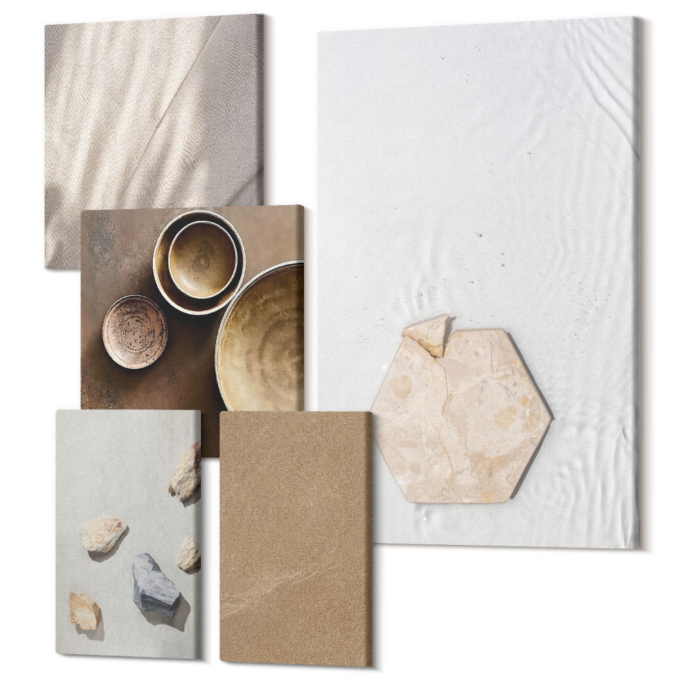 Öt részes vászonkép Minimalista textúrák meleg színekben