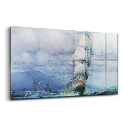 Üvegkép Vízen sikló hajó