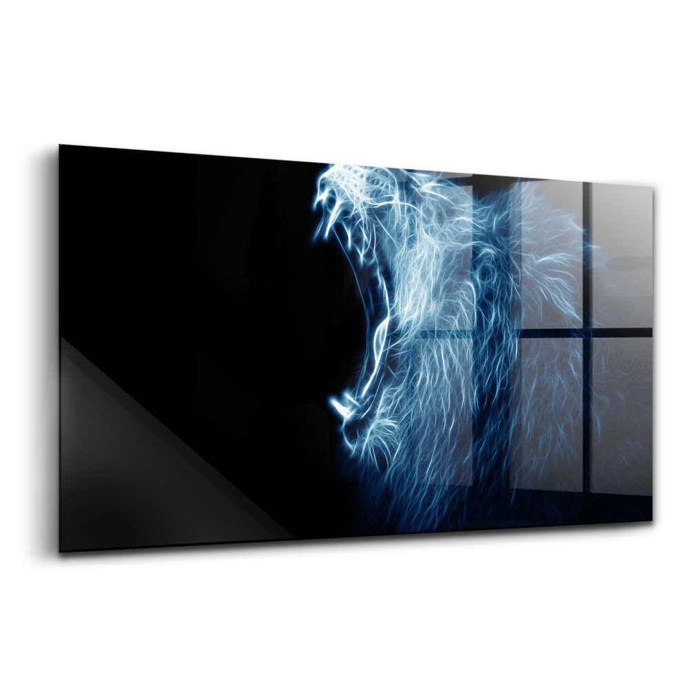 Üvegkép Vad testbeszéd egy oroszlán