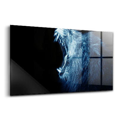 Üvegkép Vad testbeszéd egy oroszlán