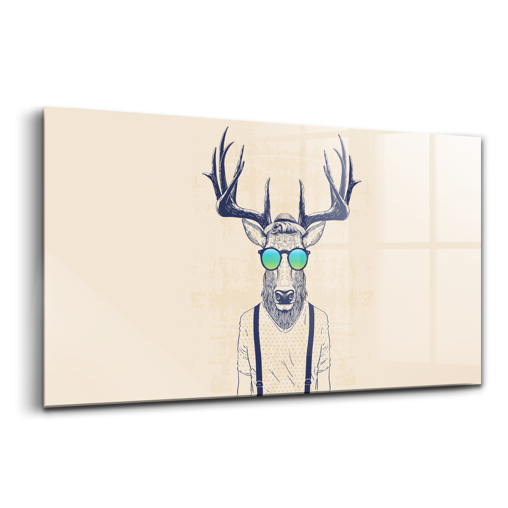 Egyedi üvegkép Egy szarvas absztrakciója emberi vonásokkal