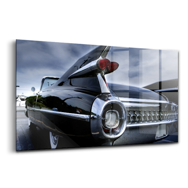 Egyedi üvegkép Vintage fekete cadillac autó
