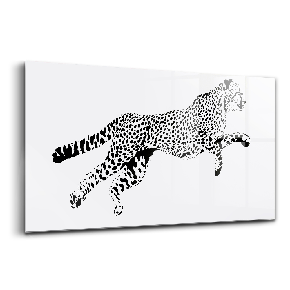 Üvegkép falra Egy párduc sziluettje