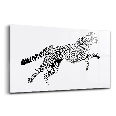 Üvegkép falra Egy párduc sziluettje