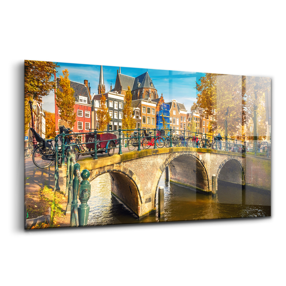 Üvegkép Amszterdam őszi kékje