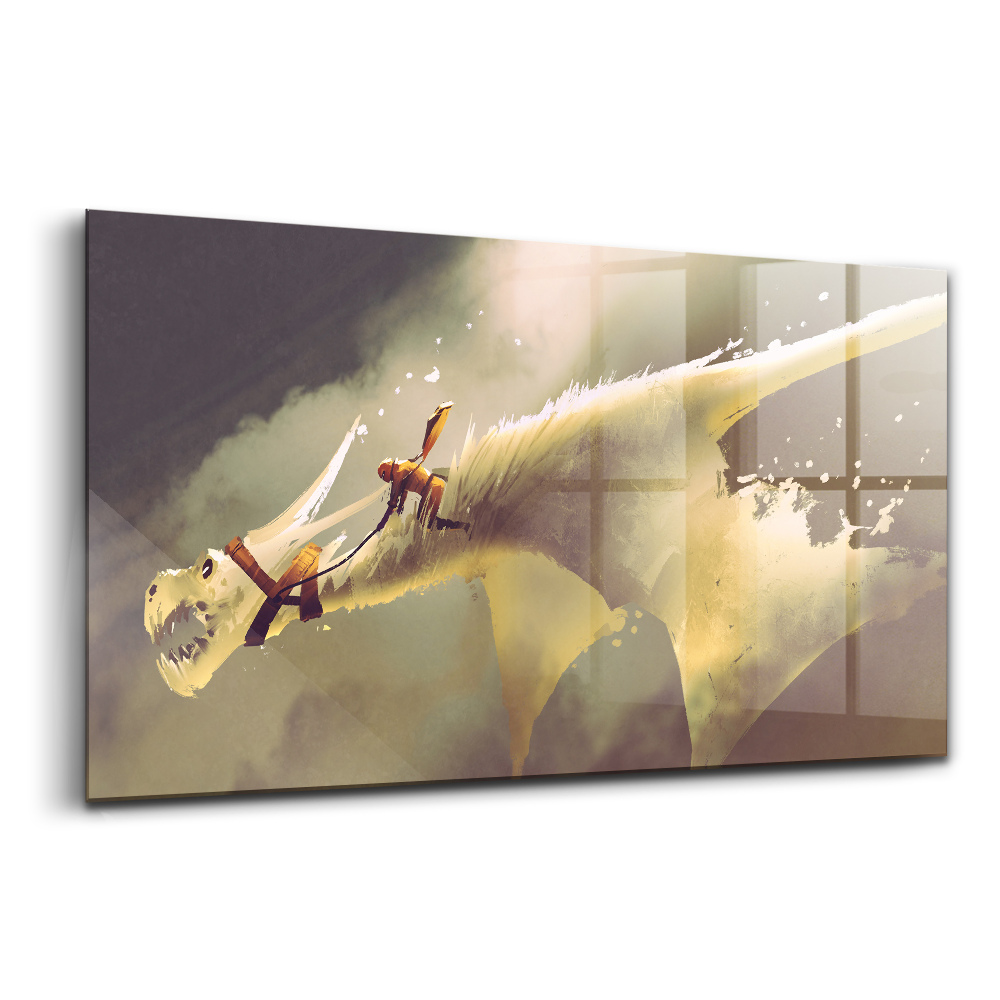 Üvegkép falra Illusztráció egy sárkánylovasról