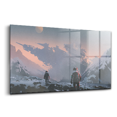 Egyedi üvegkép Űrhajósok tejút