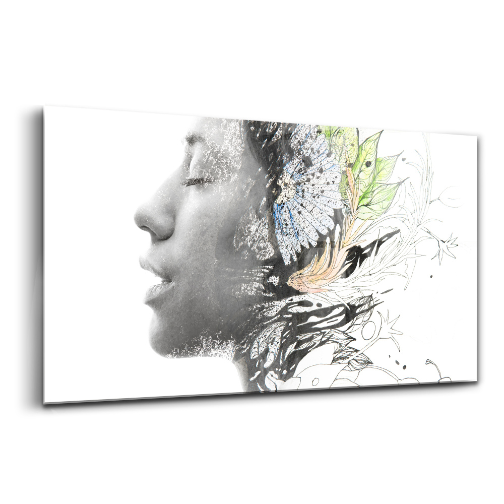 Üvegkép falra Lélek és test kombinációja nő