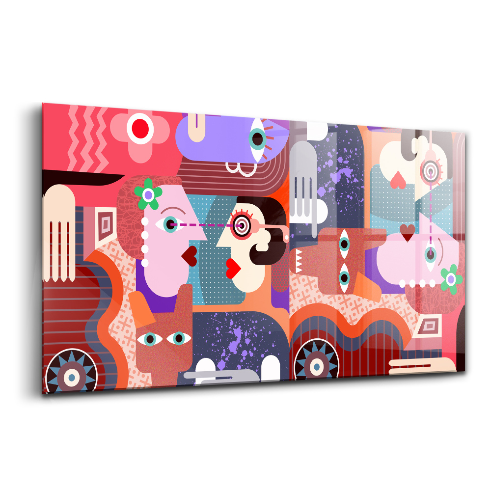 Üvegkép falra Absztrakt arcok