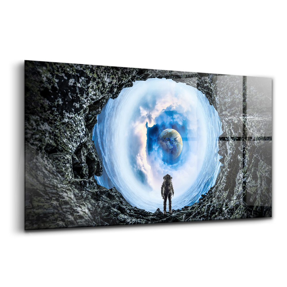 Üvegkép falra Űrlyuk és űrhajós