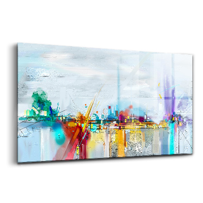 Üvegkép Absztrakt olaj tájkép