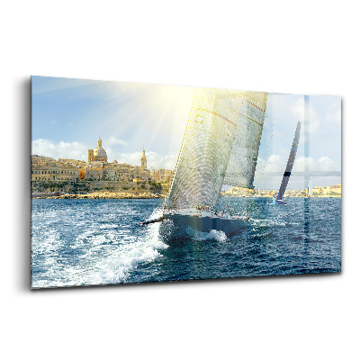 Üvegkép falra Jachtok