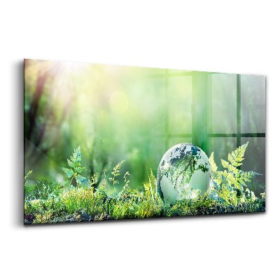 Üvegkép falra Globe környezetvédelmi koncepció