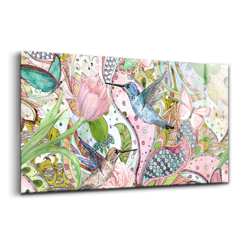 Üvegkép falra Virágos dísz