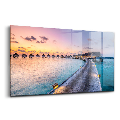 Üvegkép Naplemente a Maldív-szigeteken