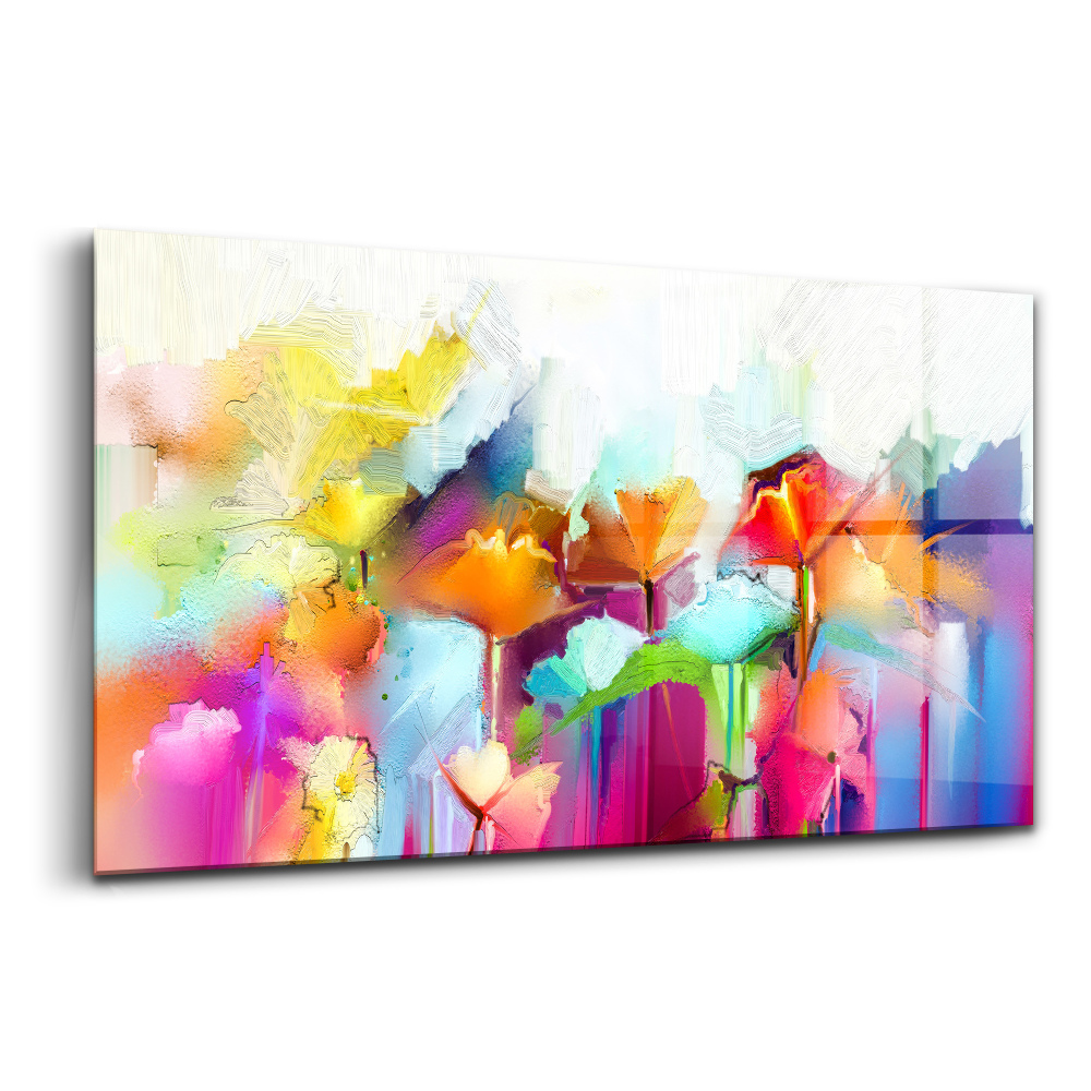 Üvegkép falra Absztrakt kép virágokról