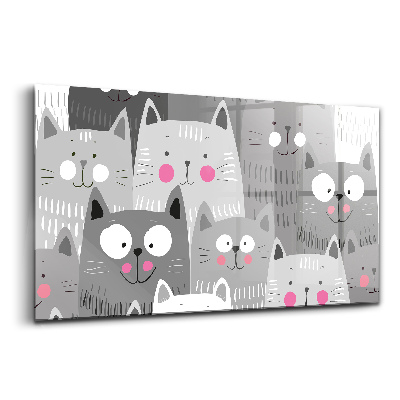 Egyedi üvegkép Mintázat macskákkal