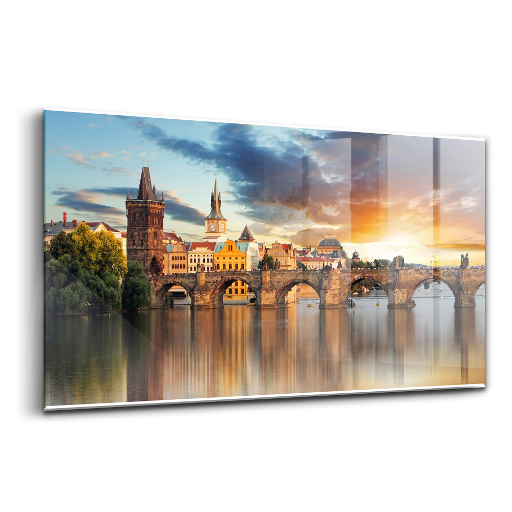 Üvegkép falra Panoráma a városról és a hídról