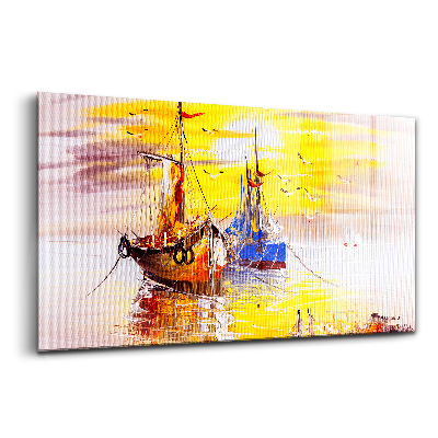 Egyedi üvegkép Festett hajók