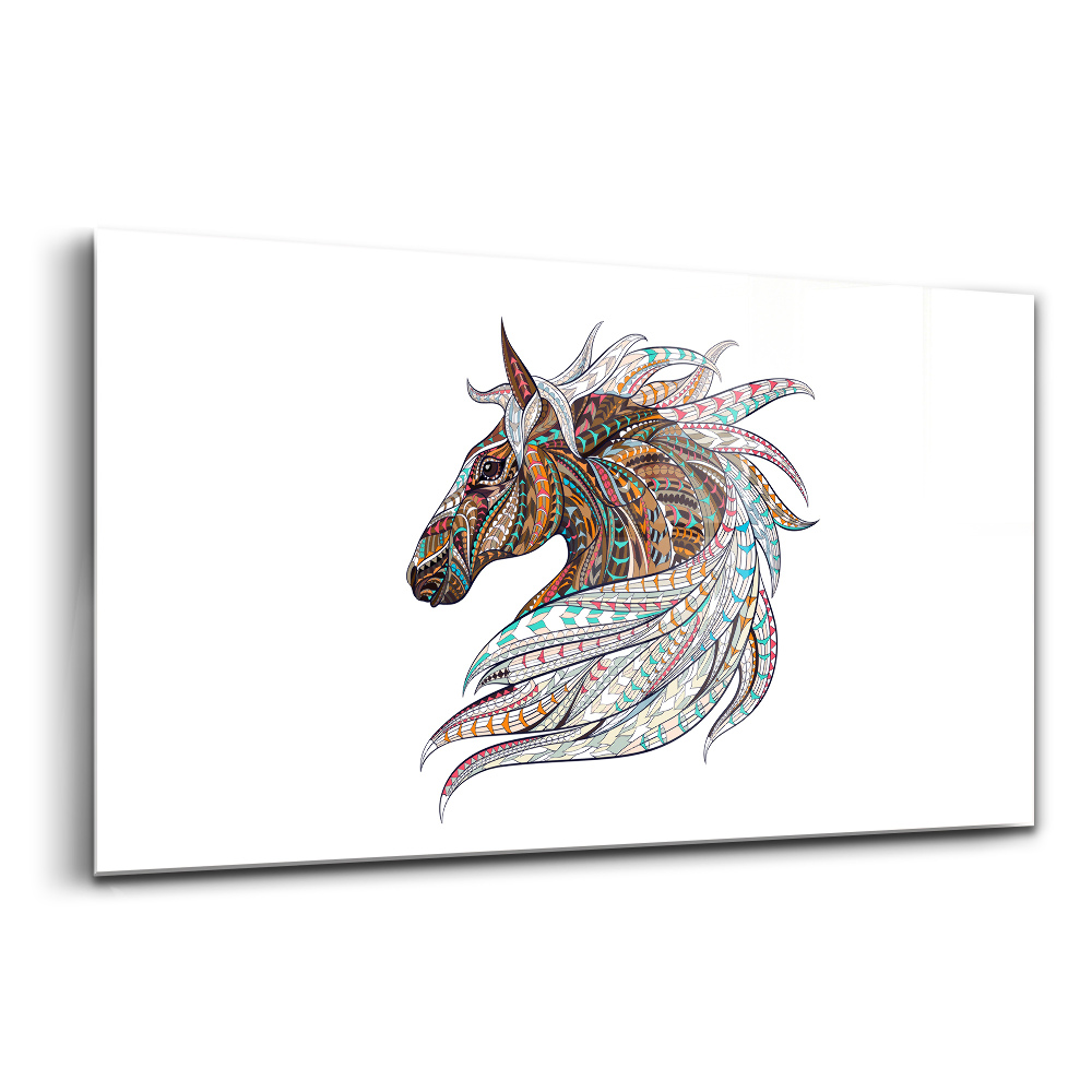 Egyedi üvegkép Egy indiai stílusú ló illusztrációja