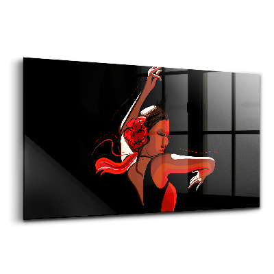 Egyedi üvegkép Buja flamenco táncosnő