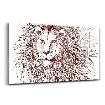 Egyedi üvegkép Művészi rajz egy oroszlánról