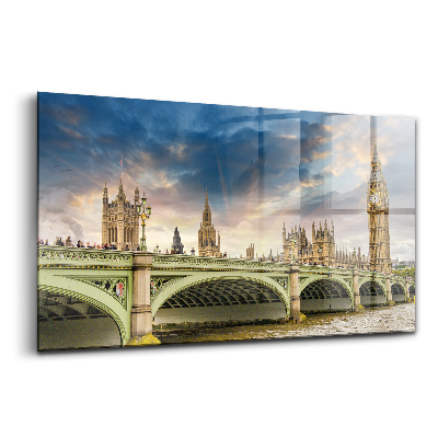 Üvegkép falra London építészeti tájképe