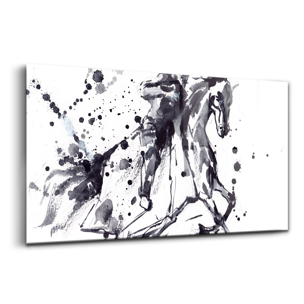 Egyedi üvegkép Lovag lóháton egy csepp tintából