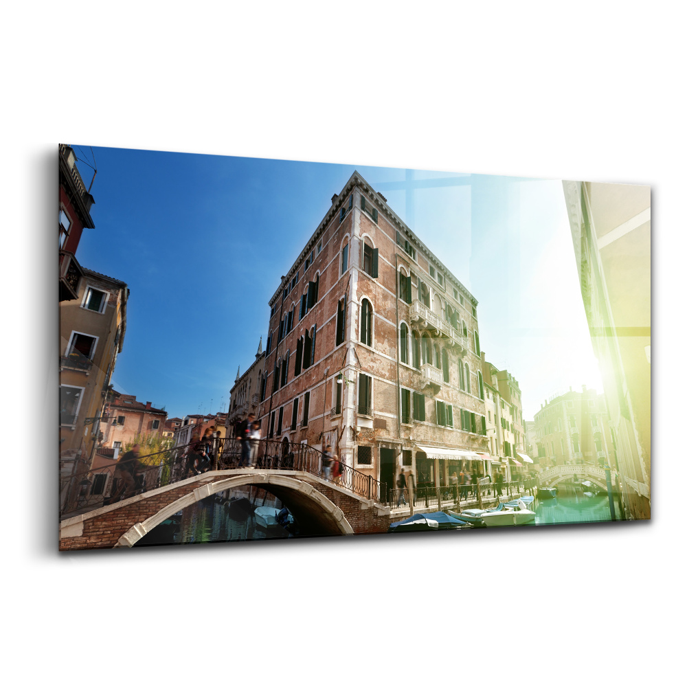 Üvegkép falra Velence gyönyörű utcái a napsütésben