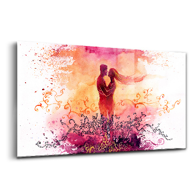 Egyedi üvegkép Pár naplementében